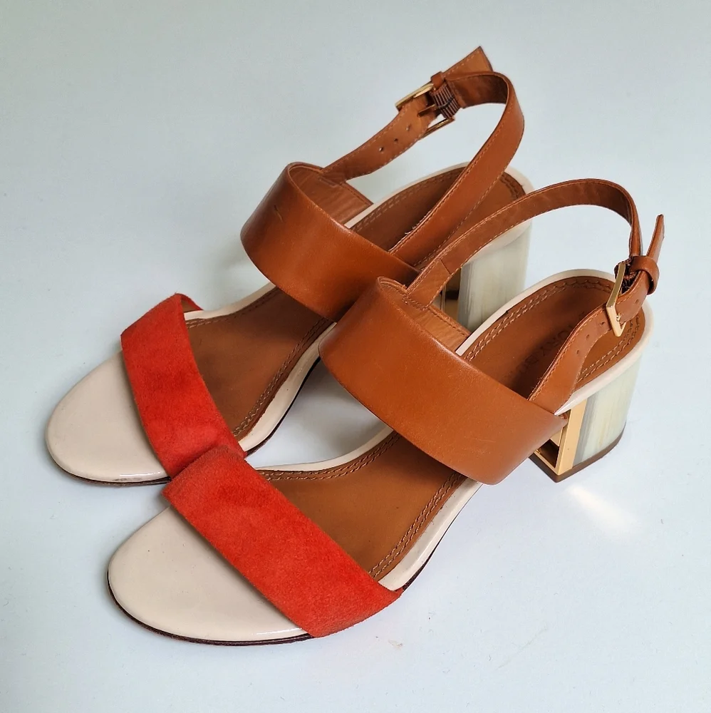Tory Burch Summer Block Heels | Suede and Leather | Size 5 - Picture 5 of 11